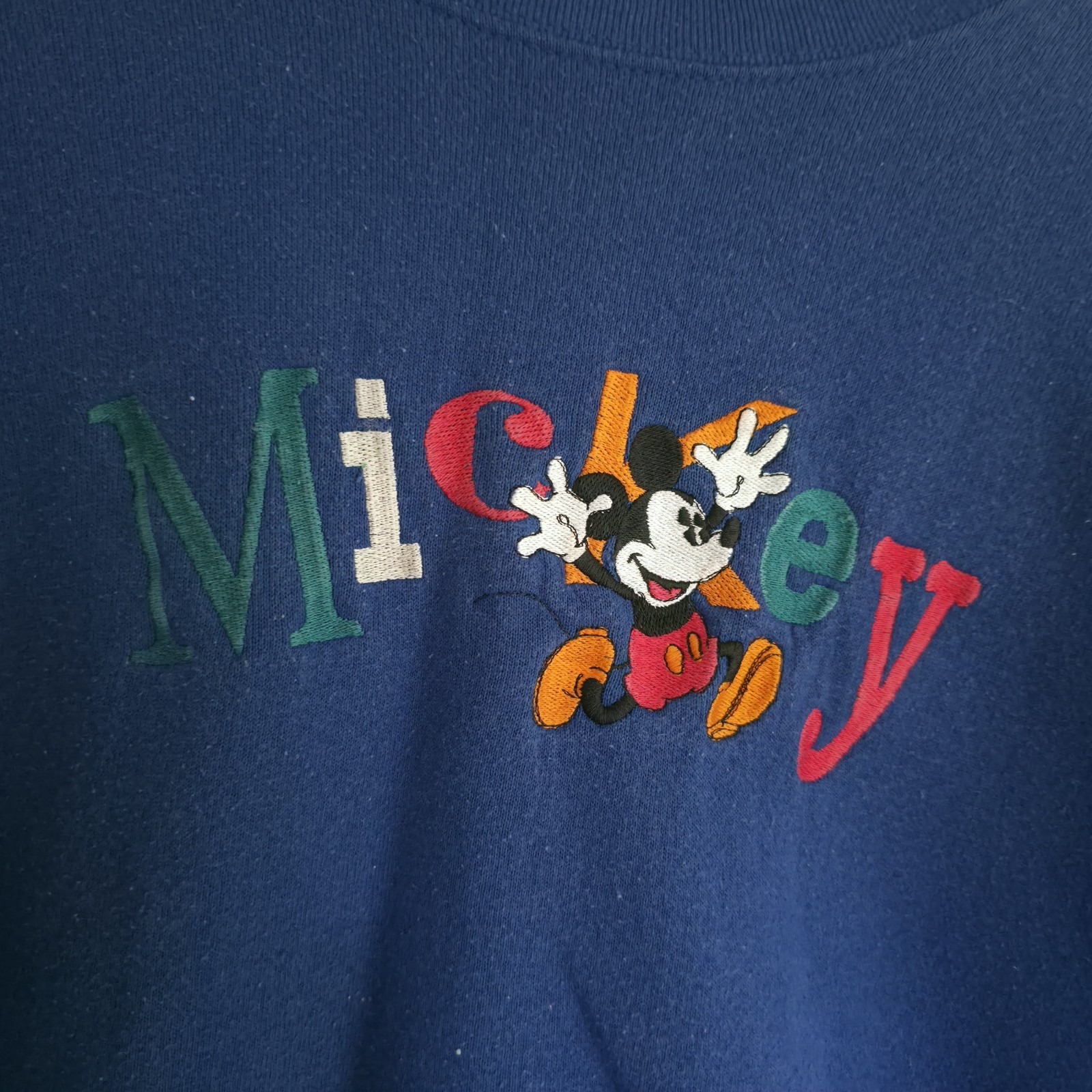 Vintage 90s Disney Mickey  Co Embroidered Crewneck Sweatshirt Blue Usa Made Xl